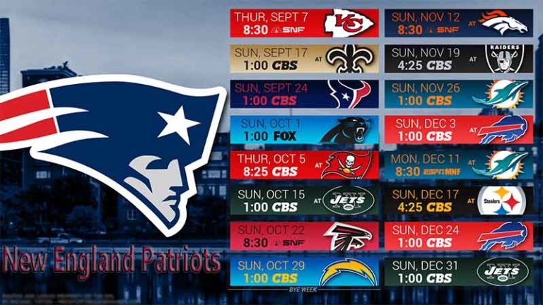 New England Patriots Schedule 2017: Games and Dates