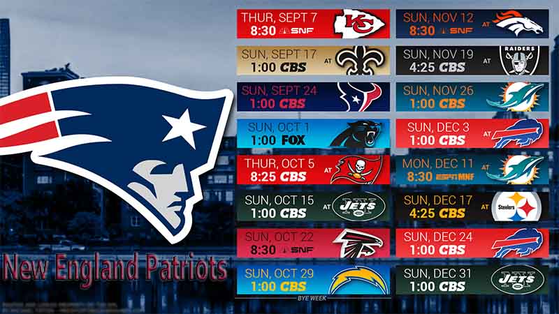 New England Patriots Schedule 2017